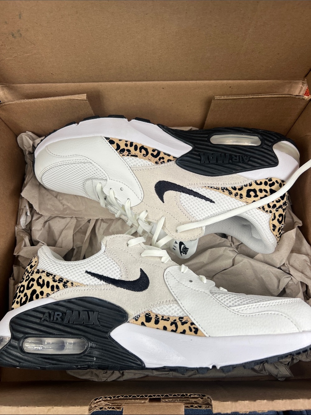 Nike Women’s White & Leopard Accent Air Max Sneakers